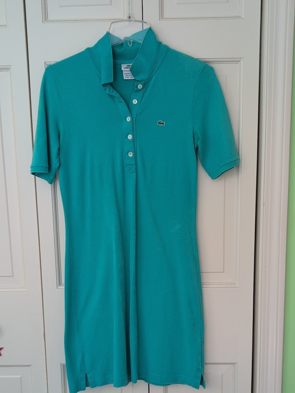 Lacoste Women's Teal Polo Shirt Dress